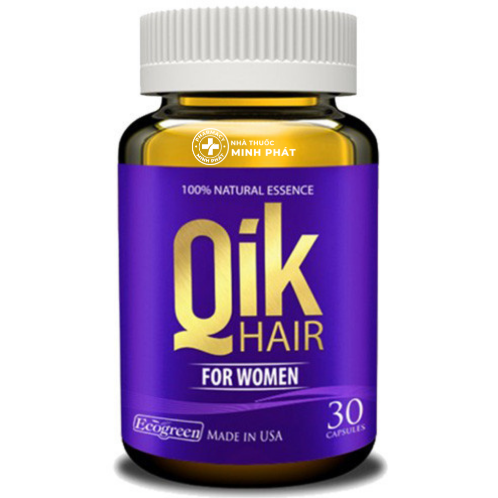 Viên Uống Qik Hair For Women Ecogreen Kích Thích Mọc Tóc, Giảm Rụng Tóc (Hộp 30 Viên)